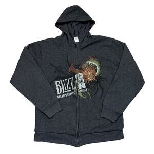 Rare Vintage Blizzcon 2008 Full Zip Hoodie Men's Medium World of Warcraft